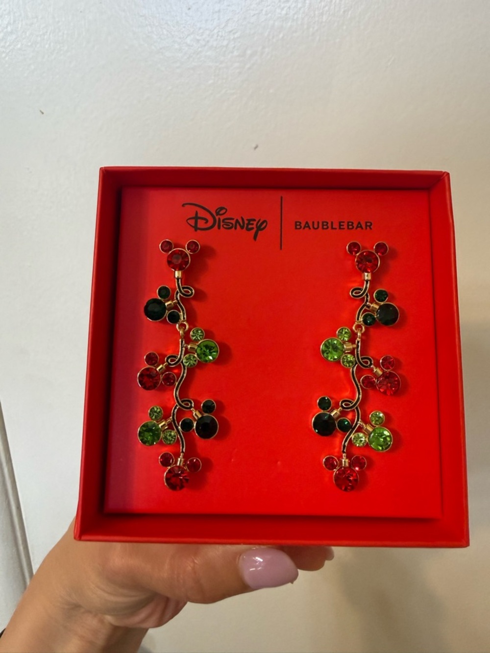 BaubleBar Mickey Mouse Christmas Lights Earrings